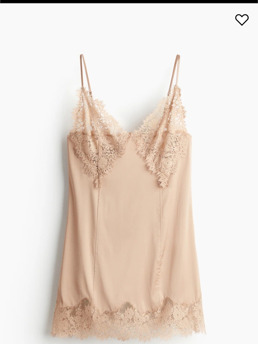 H&M Edition Nude Blush Lace-Trim Chemise Slip Dress Sz XL